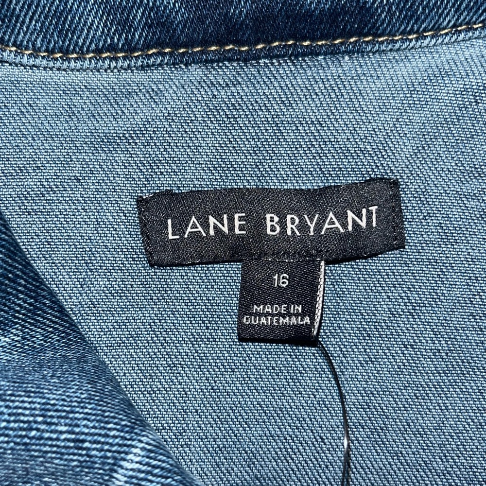 Lane Bryant Blue Denim Distressed Jacket - Picture 3 of 6